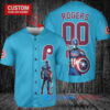 Phillies x Marvel Captain America Steve Rogers Baseball Jersey - Light Blue