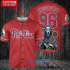 Philly Phillies Ghostface Scream Halloween World Series Trophy Baseball Jersey Red