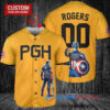 Pirates x Captain America Steve Rogers Baseball Jersey - Gold City Connect
