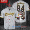 Pittsburgh Pirates Freddy Krueger Halloween World Series Trophy Baseball Jersey Gray