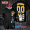 Pittsburgh Pirates x DC Comics Batman The Dark Knight with Trophy Custom Baseball Jersey Black