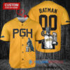 Pittsburgh Pirates x DC Comics Batman The Dark Knight with Trophy Custom Baseball Jersey Gold City Connect