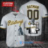 Pittsburgh Pirates x DC Comics Batman The Dark Knight with Trophy Custom Baseball Jersey Gray