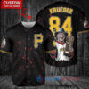 Pittsburgh Pirates x Freddy Krueger A Nightmare on Elm Street Halloween with World Series Trophy Custom Baseball Jersey Black