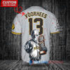 Pittsburgh Pirates x Friday the 13th Jason Voorhees Halloween with World Series Trophy Custom Baseball Jersey Gray