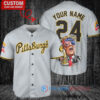 Pittsburgh Pirates x Limited Edition with World Series Trophy Custom Baseball Jersey Gray