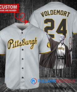Pittsburgh Pirates x Lord Voldemort Harry Potter with Trophy Custom Baseball Jersey Gray