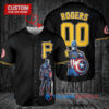 Pittsburgh Pirates x Marvel Captain America Steve Rogers Baseball Jersey Black