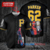 Pittsburgh Pirates x Marvel Spiderman with Trophy Custom Baseball Jersey Black