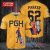 Pittsburgh Pirates x Marvel Spiderman with Trophy Custom Baseball Jersey Gold City Connect