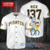 Pittsburgh Pirates x Rick and Morty with Trophy Custom Baseball Jersey White