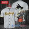 Pittsburgh Pirates x Son Goku Kakarot Super Saiyan Dragon Ball Z with Trophy Baseball Jersey Gray