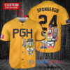 Pittsburgh Pirates x SpongeBob SquarePants with Trophy Custom Baseball Jersey Gold City Connect