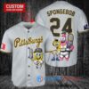 Pittsburgh Pirates x SpongeBob SquarePants with Trophy Custom Baseball Jersey Gray