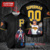 Pittsburgh Pirates x Superman DC Comics with Trophy Custom Baseball Jersey Black