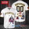 Pittsburgh Pirates x Superman DC Comics with Trophy Custom Baseball Jersey White