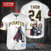 Pittsburgh Pirates x Thor Marvel with Trophy Custom Baseball Jersey White
