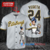 Pittsburgh Pirates x Vegeta Super Saiyan Dragon Ball Z with Trophy Custom Baseball Jersey Gray