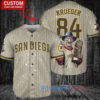 San Diego Padres Freddy Krueger Halloween World Series Trophy Baseball Jersey Tan
