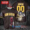 San Diego Padres x Joker DC Comics with Trophy Custom Baseball Jersey Brown