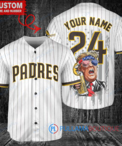 San Diego Padres x Limited Edition with World Series Trophy Custom Baseball Jersey White