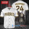 San Diego Padres x Lord Voldemort Harry Potter with Trophy Custom Baseball Jersey White