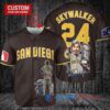San Diego Padres x Luke Skywalker Star Wars with Trophy Custom Baseball Jersey Brown