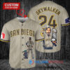 San Diego Padres x Luke Skywalker Star Wars with Trophy Custom Baseball Jersey Tan