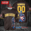 San Diego Padres x Marvel Captain America Steve Rogers with Trophy Custom Baseball Jersey Brown