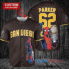 San Diego Padres x Marvel Spiderman with Trophy Custom Baseball Jersey Brown