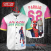 San Diego Padres x Marvel Spiderman with Trophy Custom Baseball Jersey White City Connect