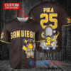 San Diego Padres x Pikachu Pokemon with Trophy Custom Baseball Jersey Brown