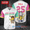 San Diego Padres x Pikachu Pokemon with Trophy Custom Baseball Jersey White City Connect