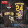 San Diego Padres x SpongeBob SquarePants with Trophy Custom Baseball Jersey Brown