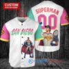 San Diego Padres x Superman DC Comics with Trophy Custom Baseball Jersey White City Connect