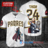San Diego Padres x Thor Marvel with Trophy Custom Baseball Jersey White