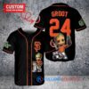 San Francisco Giants x Baby Groot Marvel Guardians Of The Galaxy with Trophy Custom Baseball Jersey Black