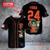 San Francisco Giants x Baby Yoda Star Wars The Mandalorian with Trophy Custom Baseball Jersey Black