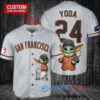 San Francisco Giants x Baby Yoda Star Wars The Mandalorian with Trophy Custom Baseball Jersey Gray