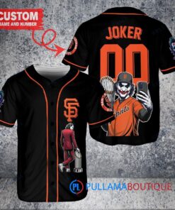 San Francisco Giants x Joker DC Comics with Trophy Custom Baseball Jersey Black
