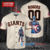 San Francisco Giants x Marvel Captain America Steve Rogers with Trophy Custom Baseball Jersey Cream
