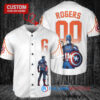 San Francisco Giants x Marvel Captain America Steve Rogers with Trophy Custom Baseball Jersey White City Connect