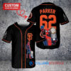 San Francisco Giants x Marvel Spiderman with Trophy Custom Baseball Jersey Black