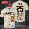 San Francisco Giants x Pikachu Pokemon with Trophy Custom Baseball Jersey Cream
