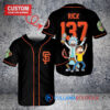 San Francisco Giants x Rick and Morty with Trophy Custom Baseball Jersey Black
