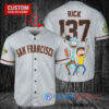 San Francisco Giants x Rick and Morty with Trophy Custom Baseball Jersey Gray