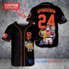San Francisco Giants x SpongeBob SquarePants with Trophy Custom Baseball Jersey Black