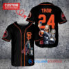 San Francisco Giants x Thor Marvel with Trophy Custom Baseball Jersey Black