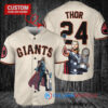 San Francisco Giants x Thor Marvel with Trophy Custom Baseball Jersey Cream