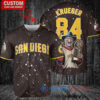SD Padres Freddy Krueger Halloween World Series Trophy Baseball Jersey Brown